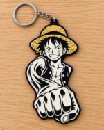 Monkey D Luffy — معاينة دعائية للتعليقة بخلفية خشبية موحّدة